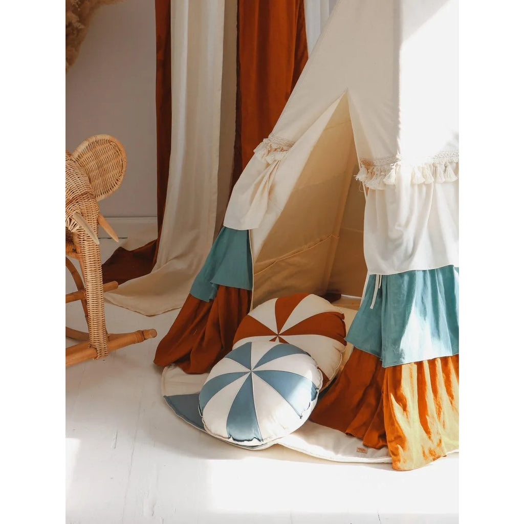 AlixFurniture Tipi Enfant Naturel en Coton et Lin – Refuge Douillet et Portable pour Petits Aventuriers