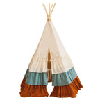 AlixFurniture Tipi Enfant Naturel en Coton et Lin – Refuge Douillet et Portable pour Petits Aventuriers