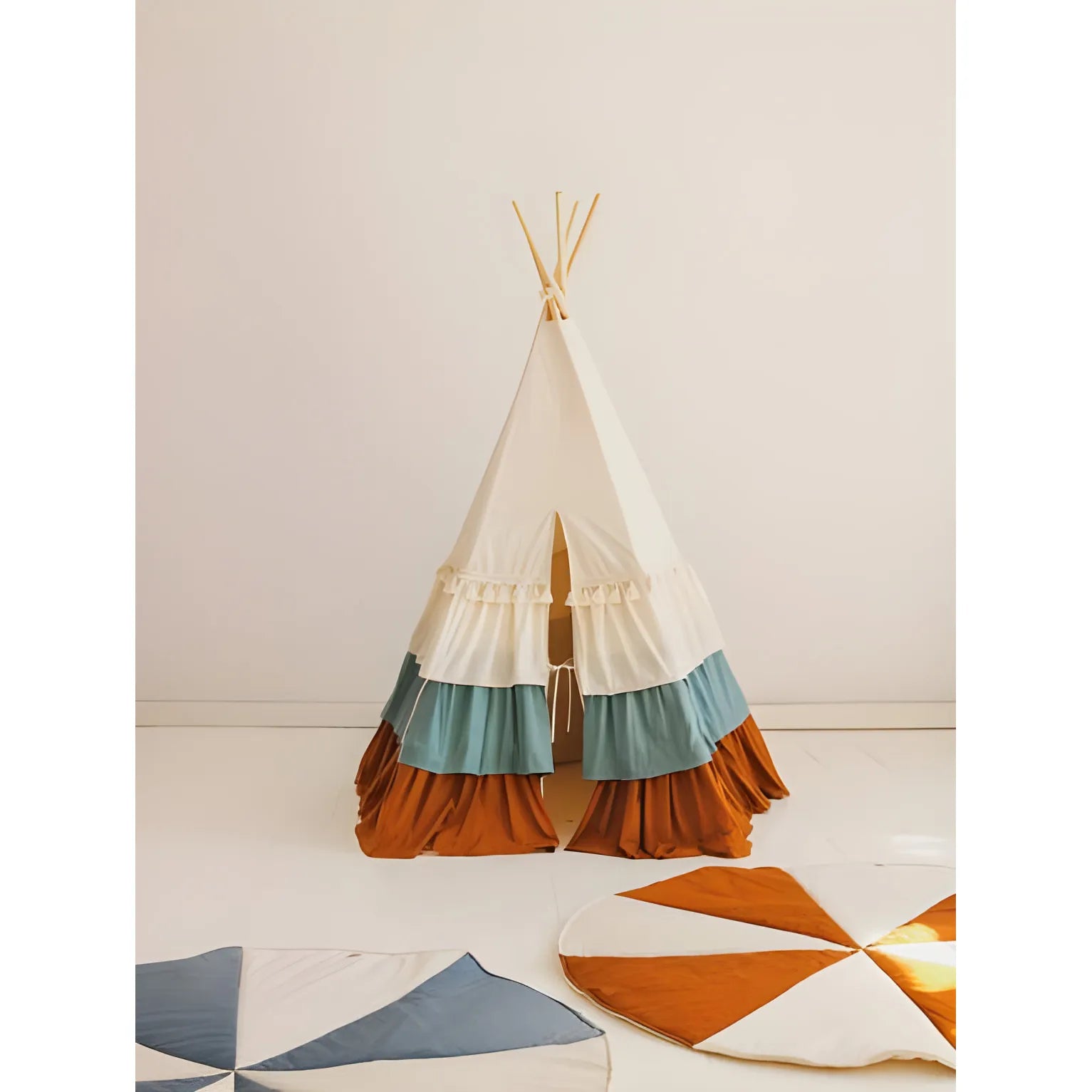 AlixFurniture Tipi Enfant Naturel en Coton et Lin – Refuge Douillet et Portable pour Petits Aventuriers