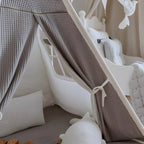 AlixFurniture Tente Tipi Enfant en Matériaux Naturels avec Tapis Confortable