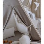 AlixFurniture Tente Tipi Enfant en Matériaux Naturels avec Tapis Confortable