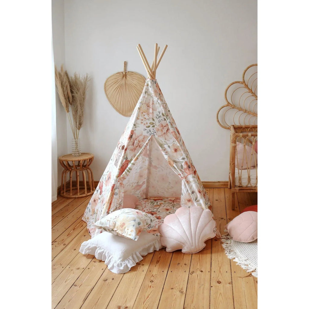 AlixFurniture Teepee stan s podložkou - Kvetinová sila - Moi Mili