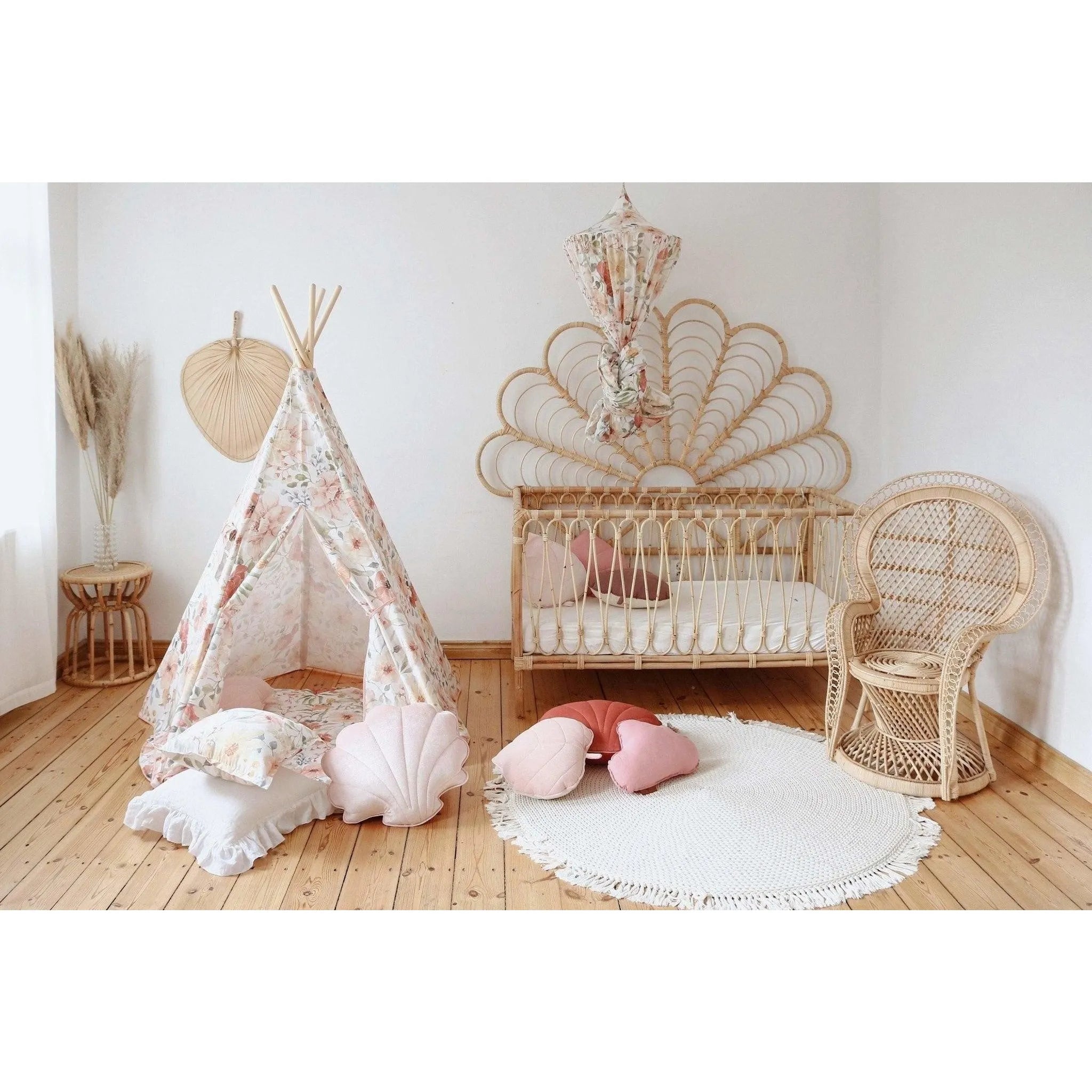 AlixFurniture Teepee stan s podložkou - Kvetinová sila - Moi Mili
