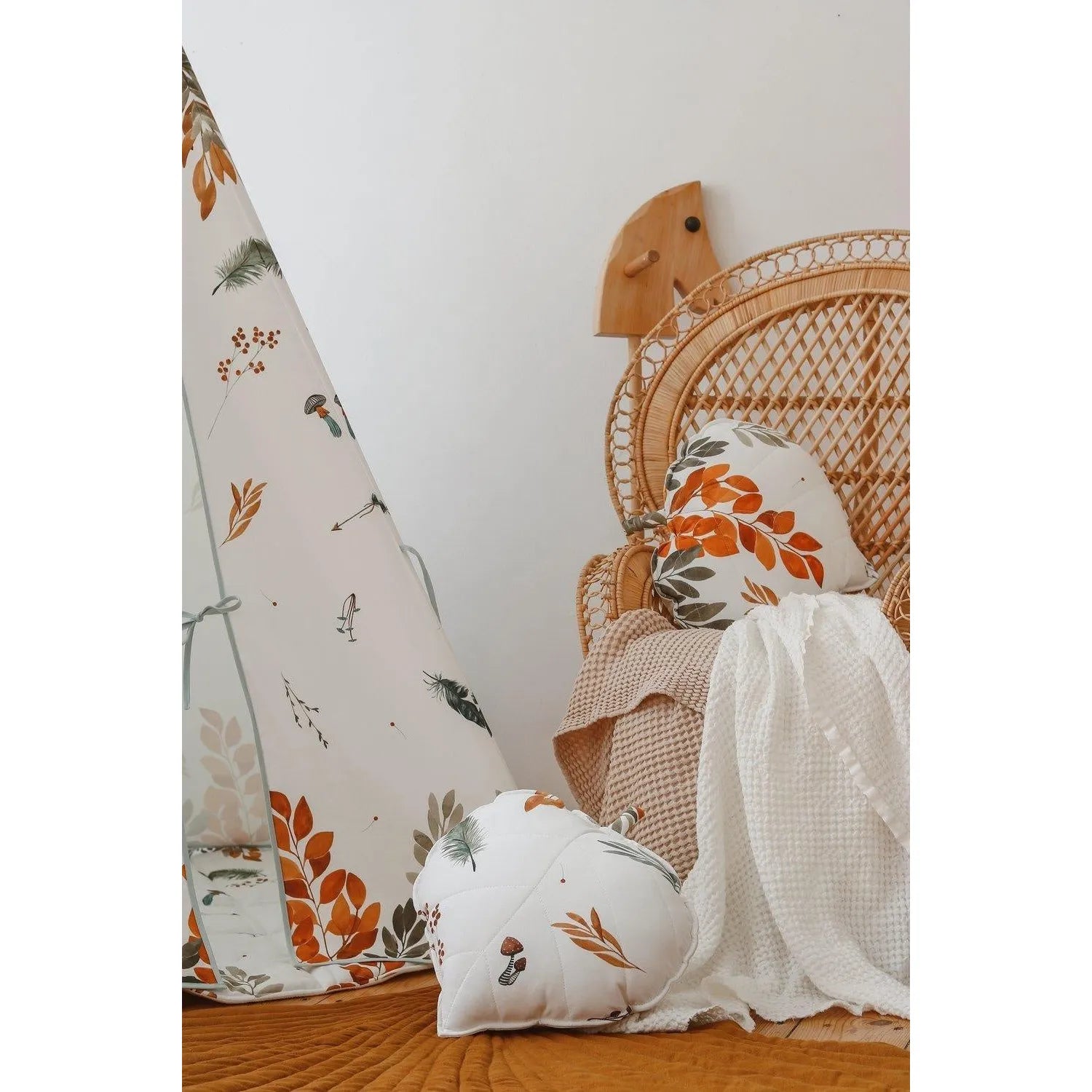 AlixFurniture Tipi Enfant "Forest Friends" – Tente Stable en Coton Naturel