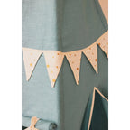 AlixFurniture - Tipi Gold Star en lin et coton avec rideau et tapis assorti, design élégant et structure stable