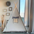 AlixFurniture Tente Enfant en Bois et Coton – Espace de Jeu Confortable et Écologique
