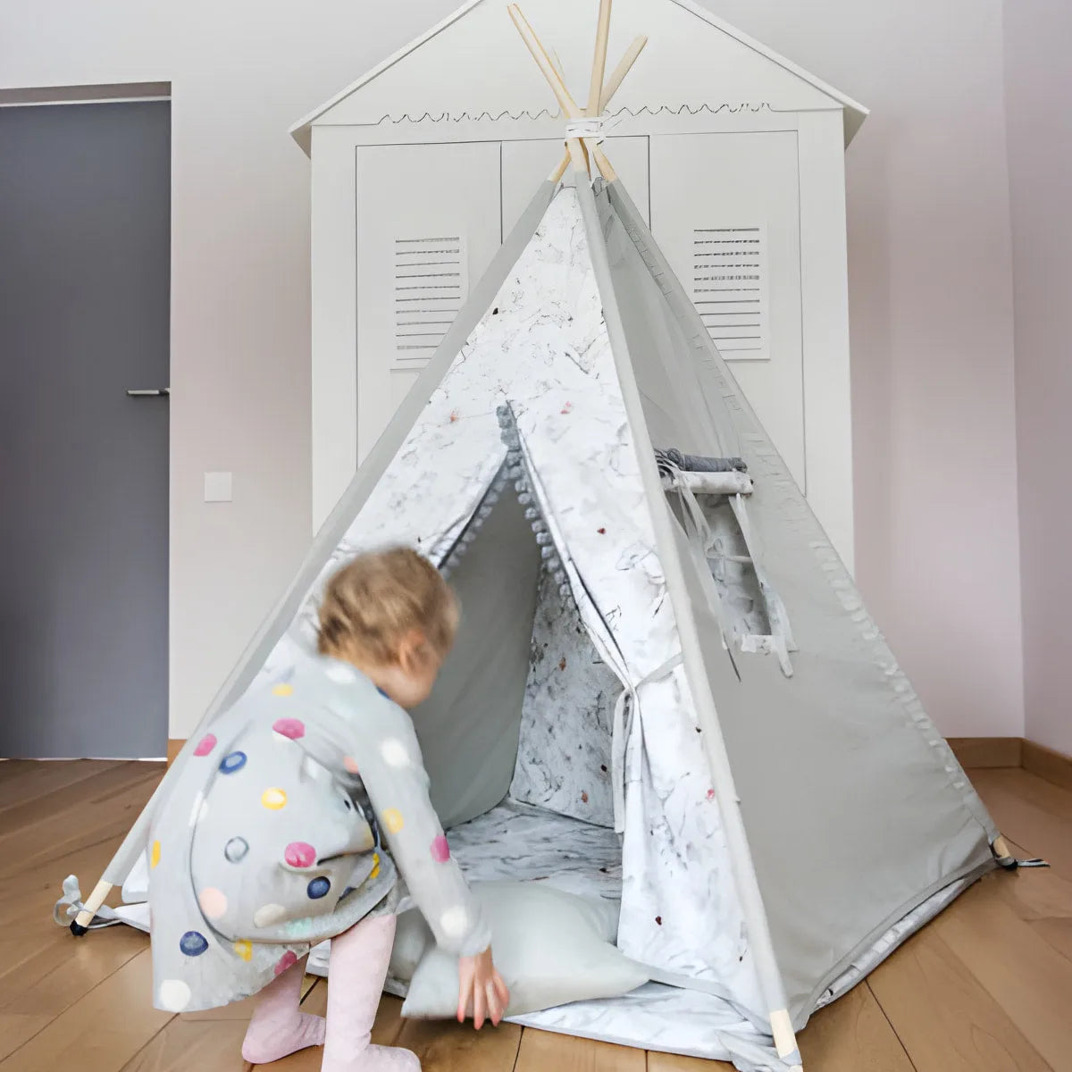 AlixFurniture Tente Tipi Enfant Naturelle – Sécurité, Confort et Design Écologique pour Maison et Jardin