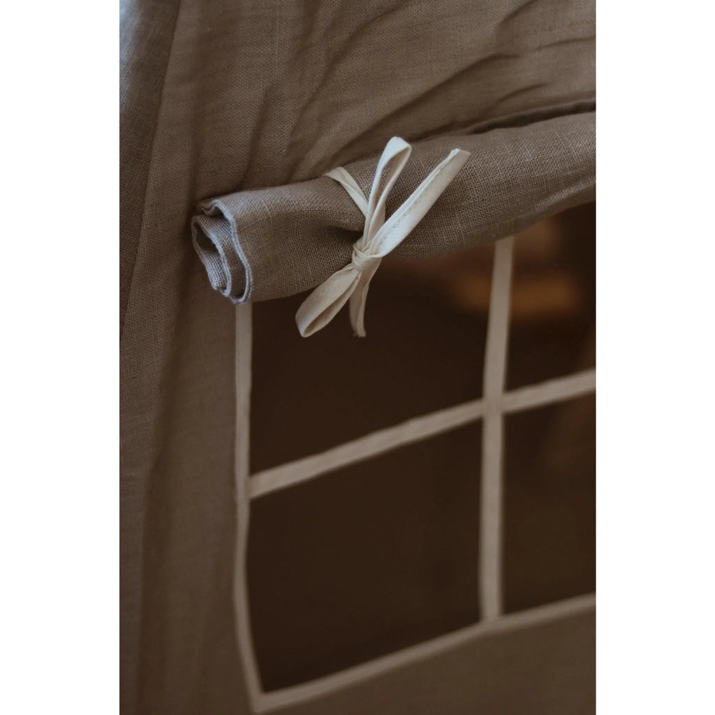 AlixFurniture - Tente tipi et tapis  Lin naturel  en coton et lin, design élégant et structure stable