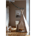 AlixFurniture - Tente tipi et tapis  Lin naturel  en coton et lin, design élégant et structure stable