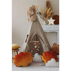 AlixFurniture - Tente tipi et tapis  Lin naturel  en coton et lin, design élégant et structure stable