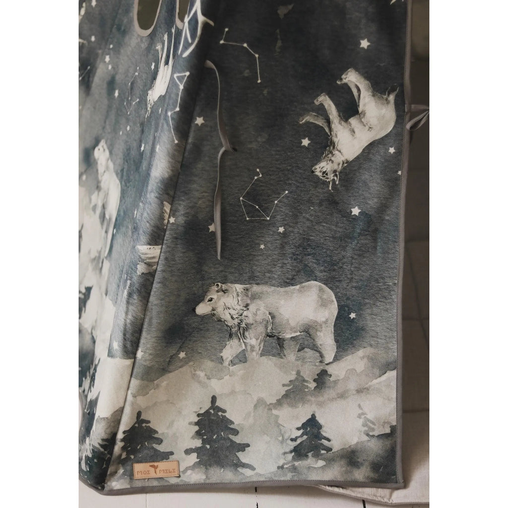 AlixFurniture Tipi Enfant "Night Sky" – Tente Douillette en Coton Naturel