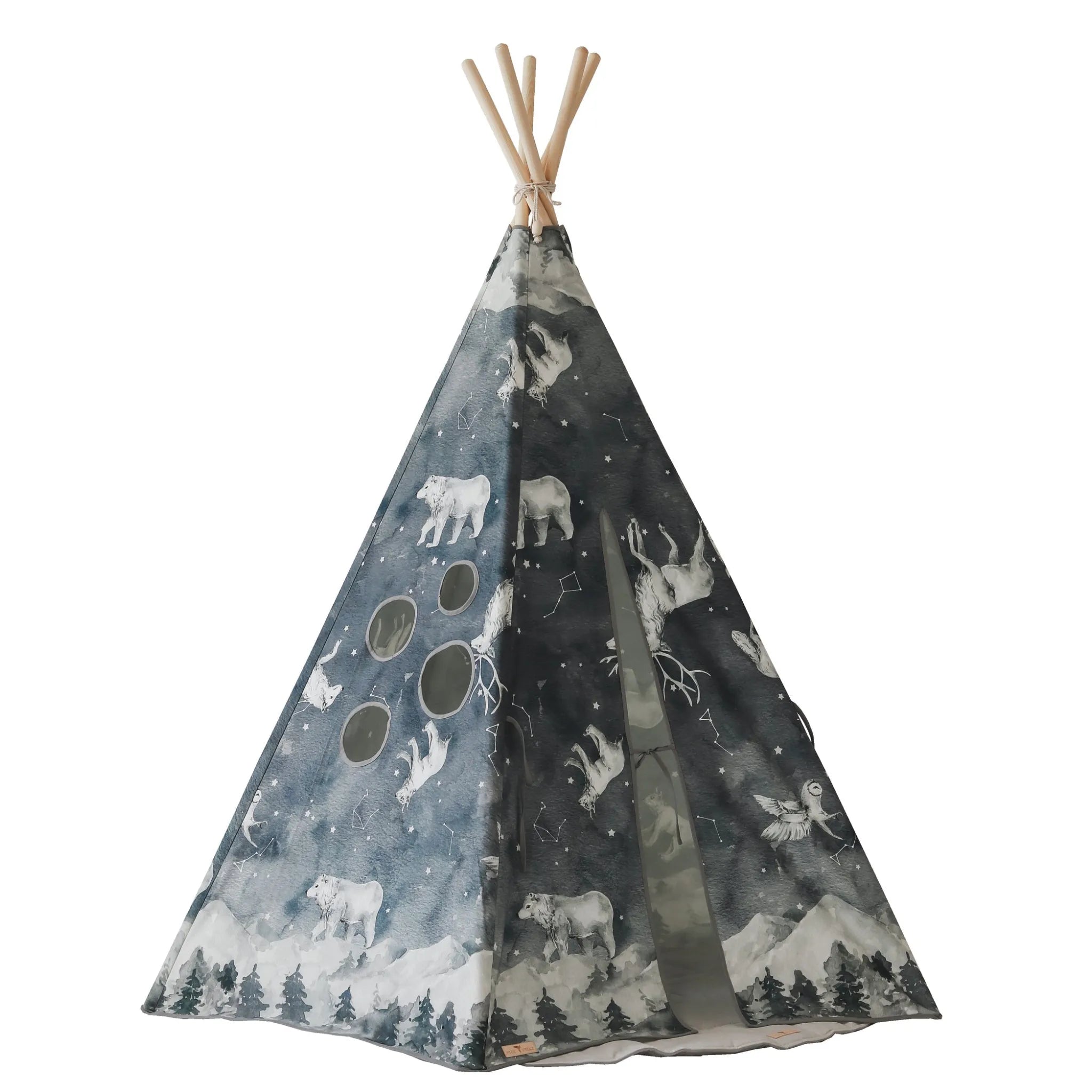 AlixFurniture Tipi Enfant "Night Sky" – Tente Douillette en Coton Naturel