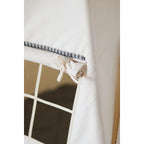 AlixFurniture - Tipi  Tente Grise avec pompons et tapis, design élégant en coton et structure stable