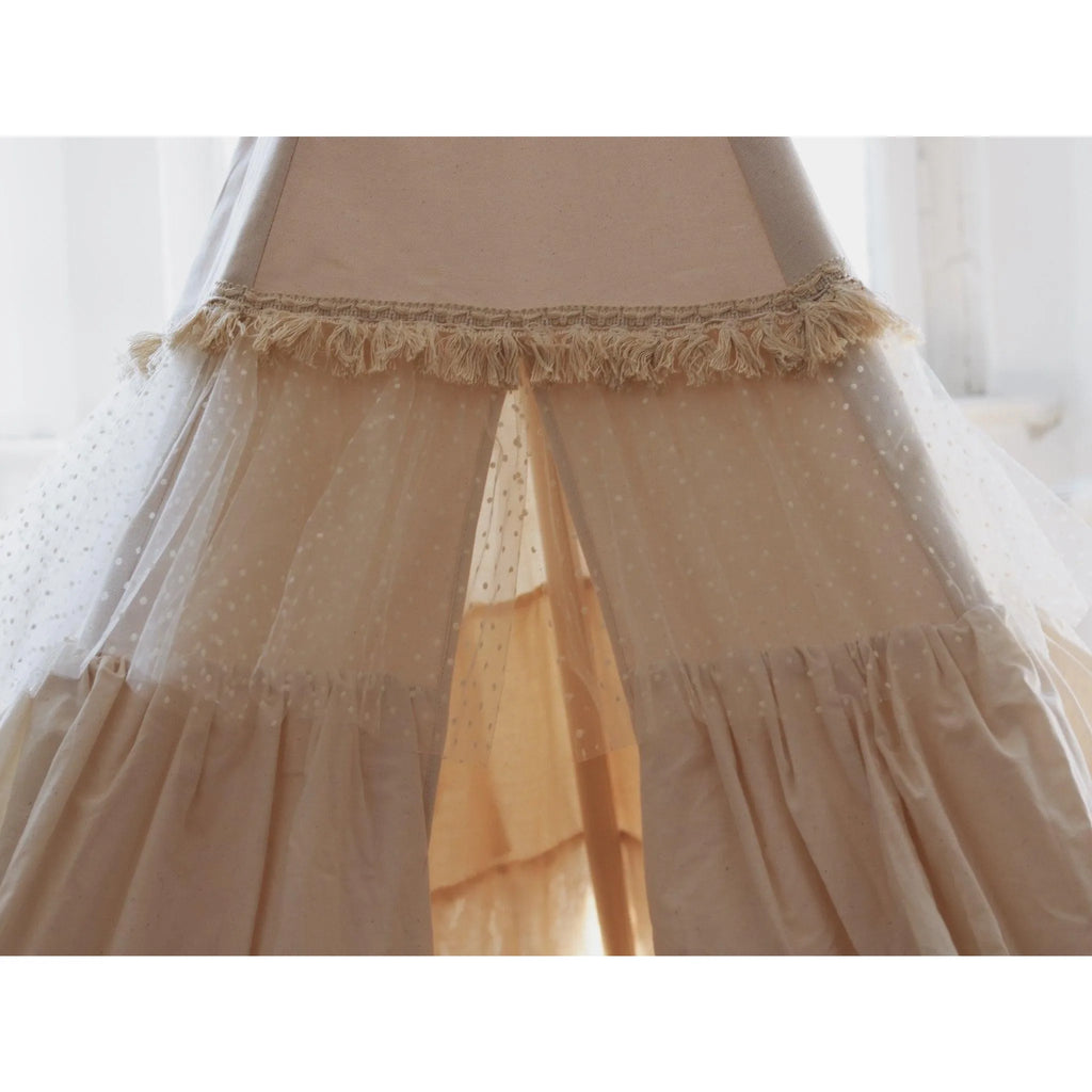 AlixFurniture Élégante Tente Tipi Shabby Chic Avec Volants Pour Enfants