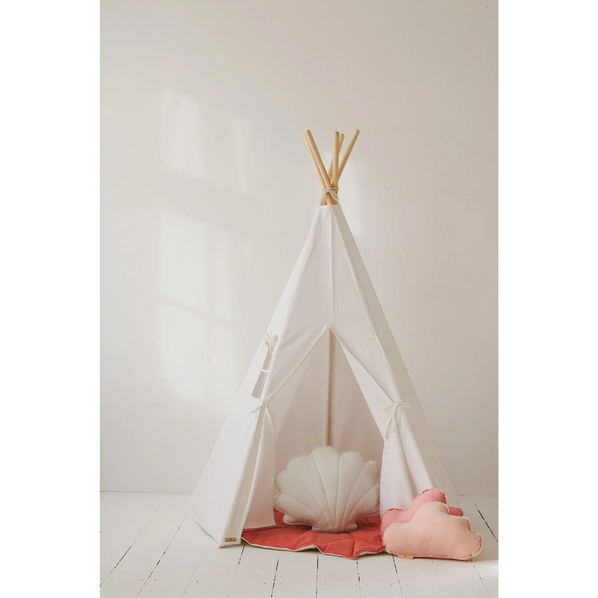 AlixFurniture Ensemble tipi blanc avec tapis feuille confortable
