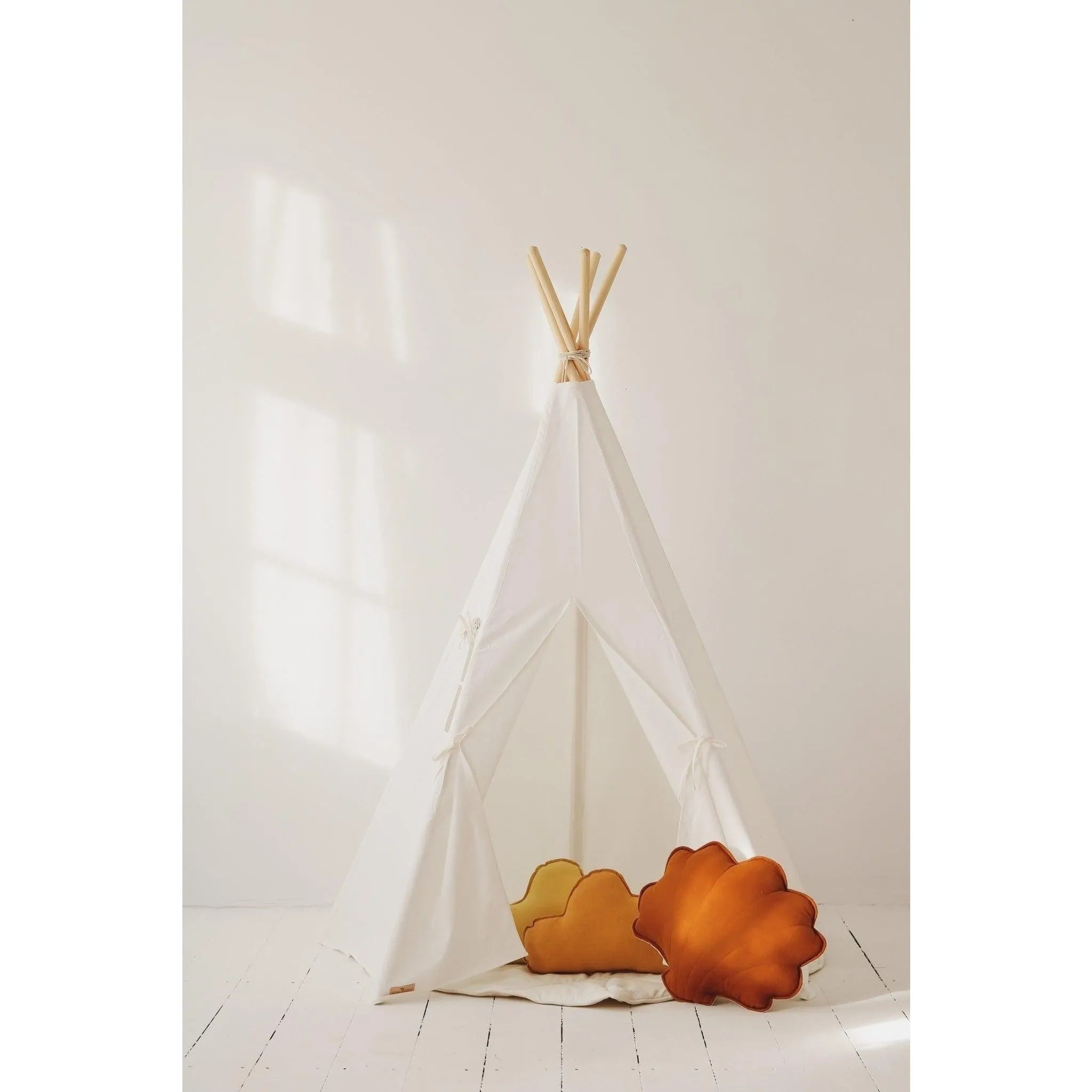 AlixFurniture Ensemble tipi blanc avec tapis feuille confortable