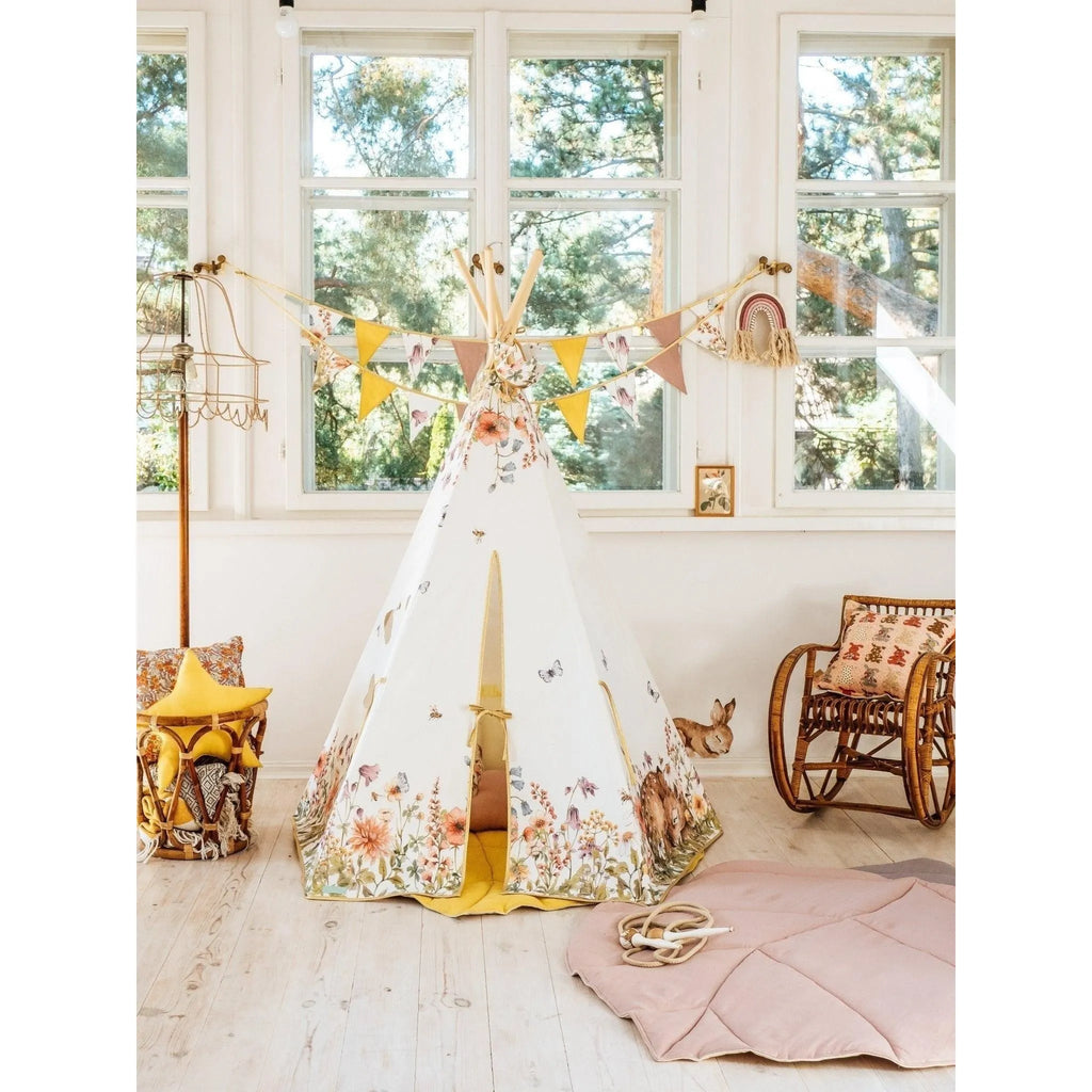 AlixFurniture Ensemble Tipi Avec Tapis Doux Collection Fleurs Sauvages