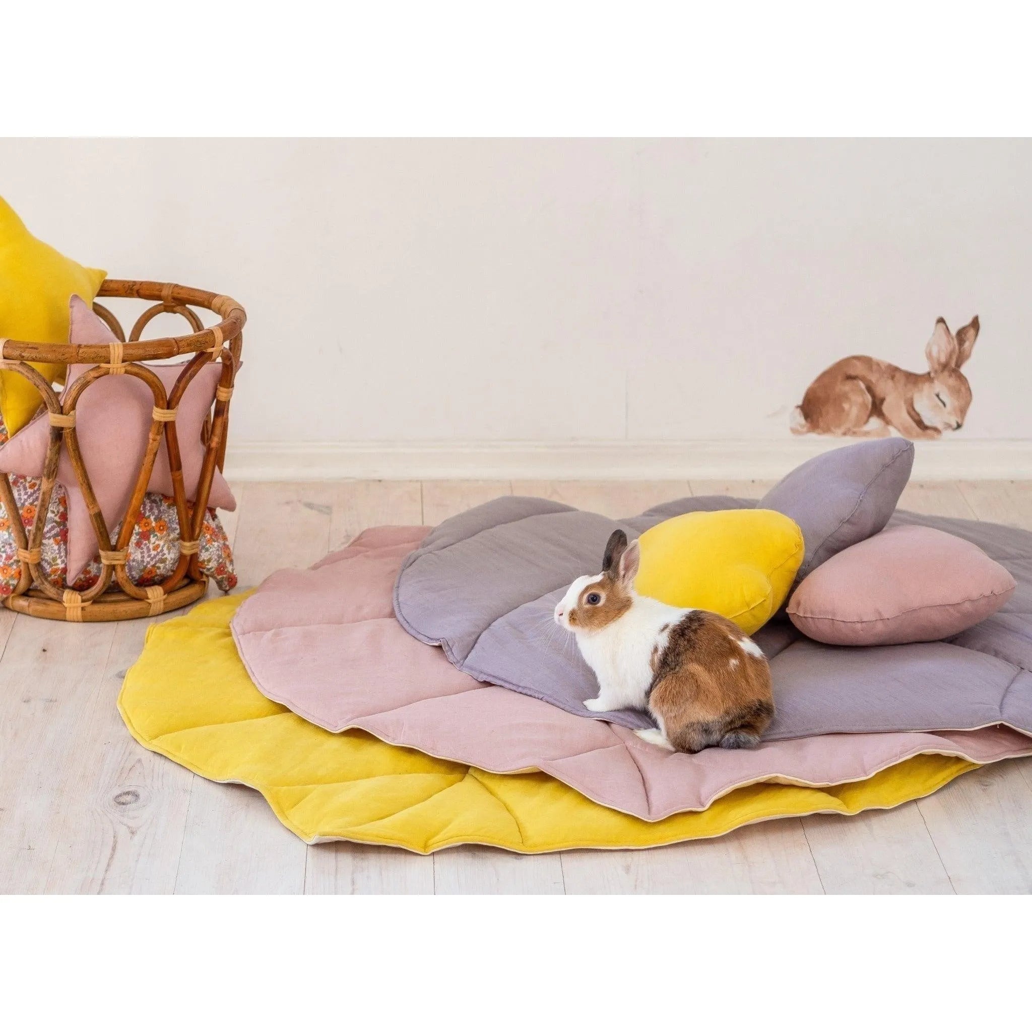 AlixFurniture Ensemble Tipi Avec Tapis Doux Collection Fleurs Sauvages