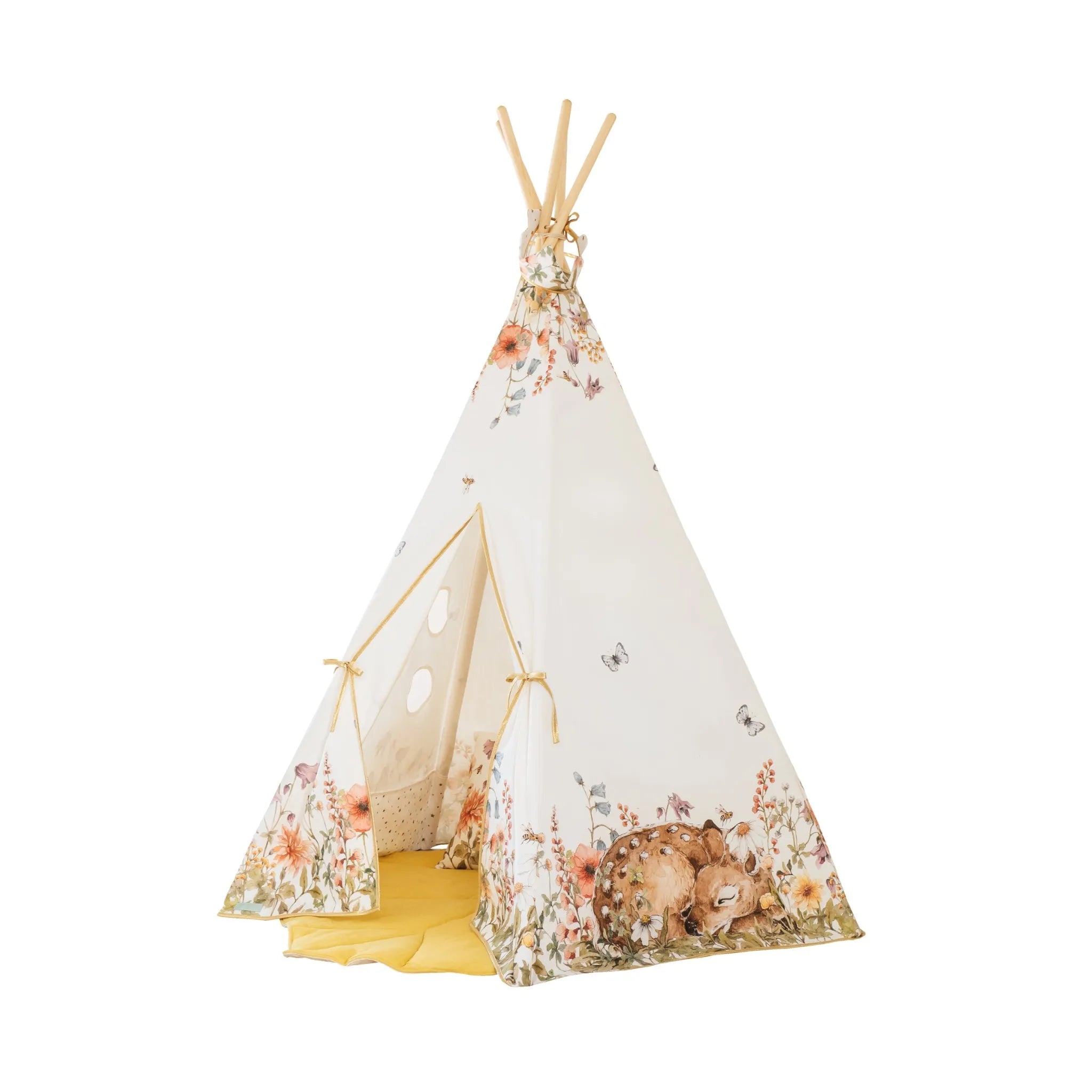 AlixFurniture Ensemble Tipi Avec Tapis Doux Collection Fleurs Sauvages