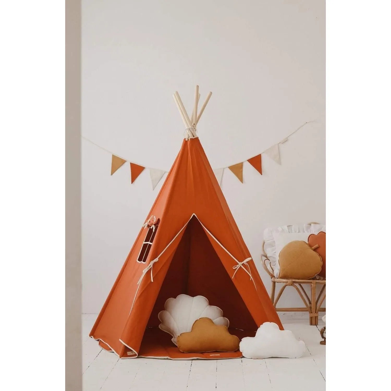 AlixFurniture Tipi Enfant en Coton avec Fenêtre – Espace de Jeu Pliable et Portable