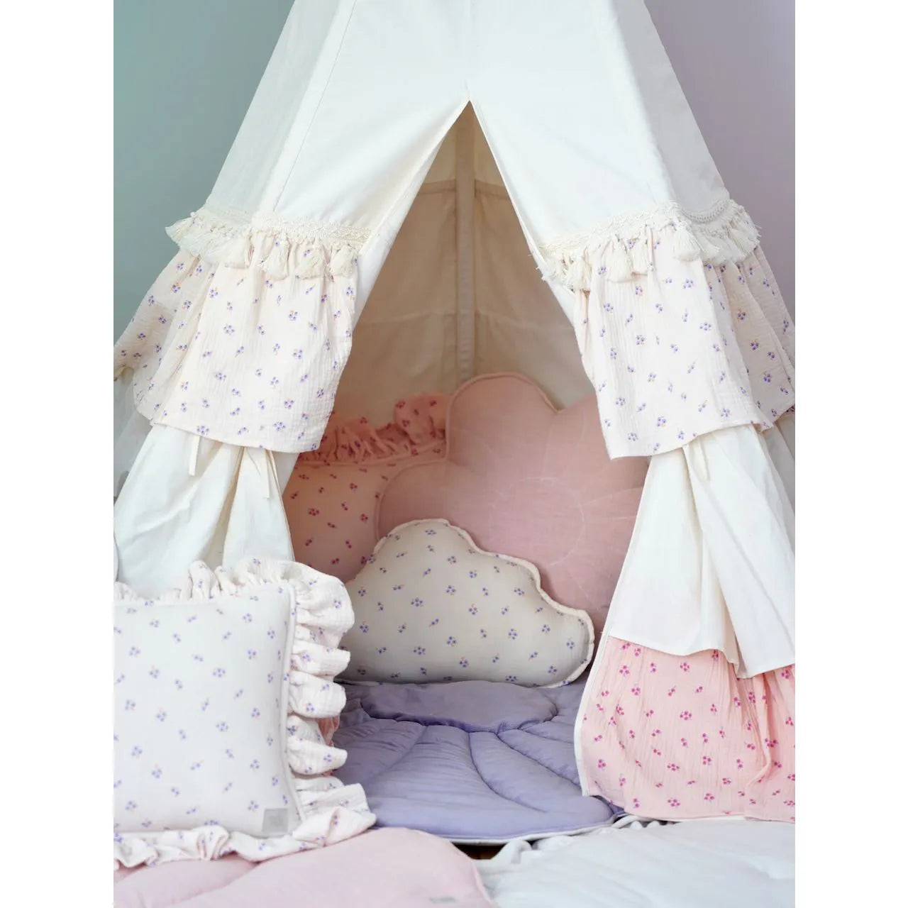 AlixFurniture Tente tipi à volants pour enfants