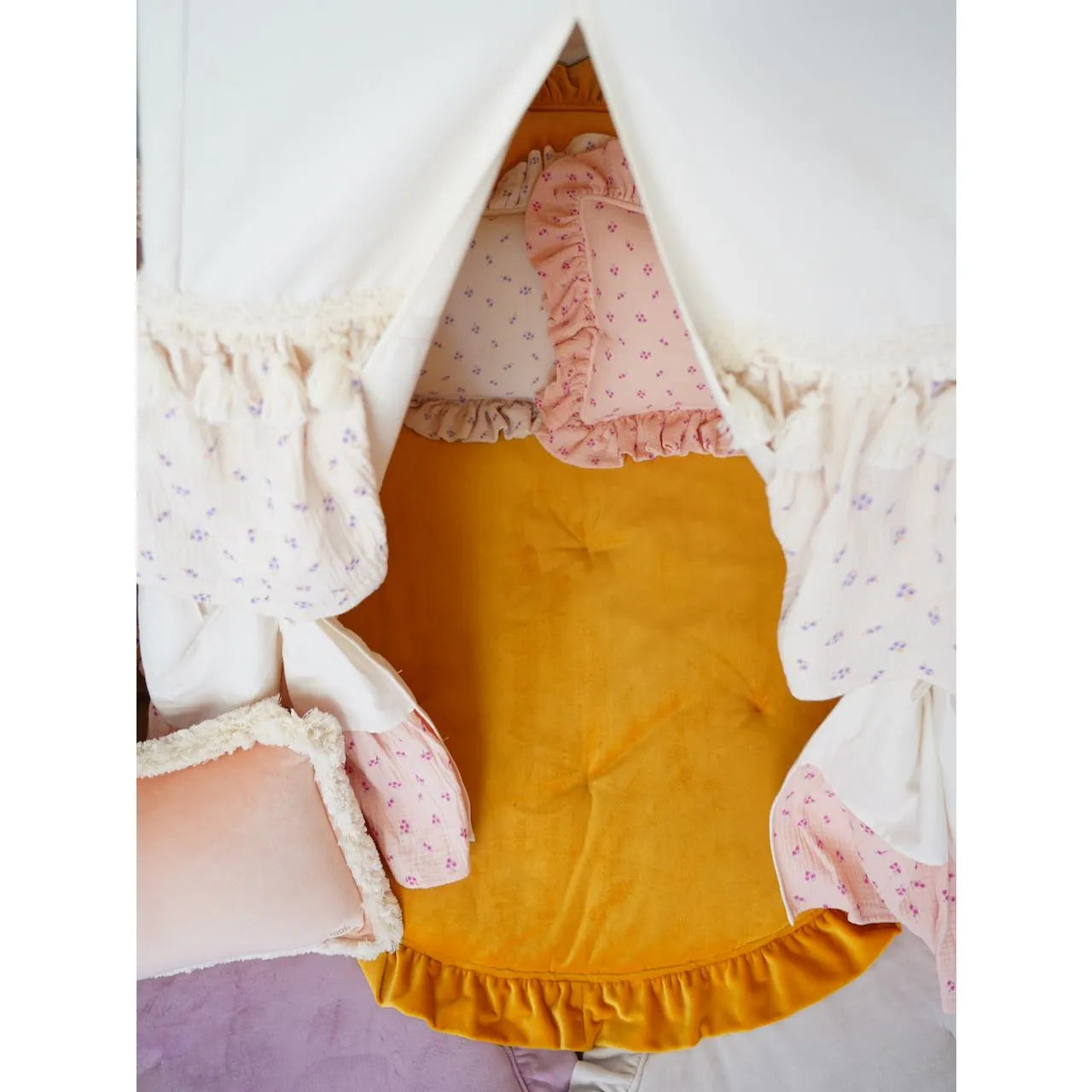 AlixFurniture Tente tipi à volants pour enfants