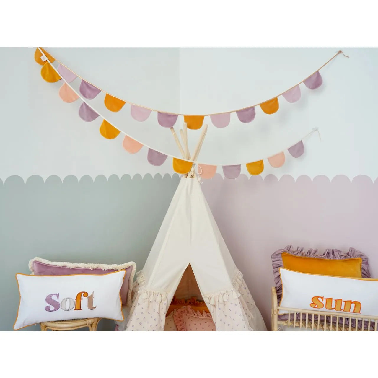 AlixFurniture Tente tipi à volants pour enfants
