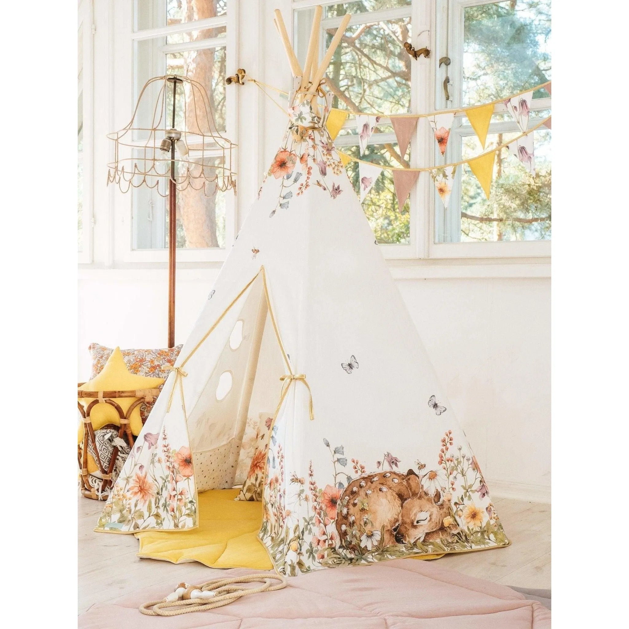 AlixFurniture Tente tipi - Fleurs sauvages