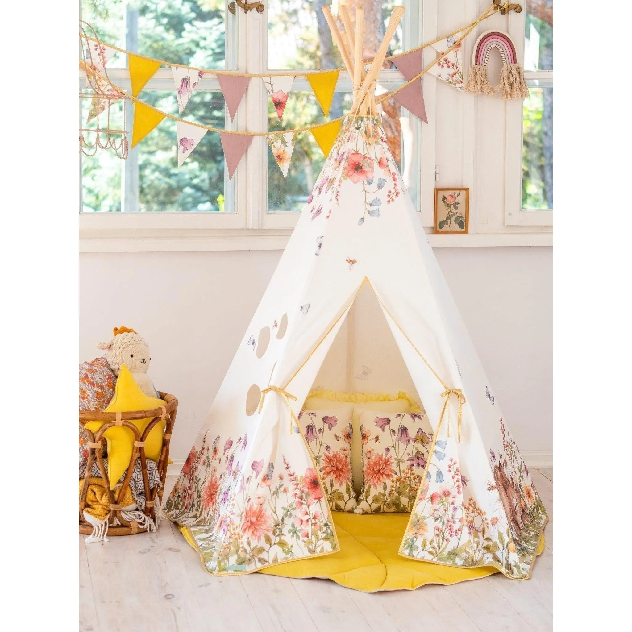 AlixFurniture Tente tipi - Fleurs sauvages