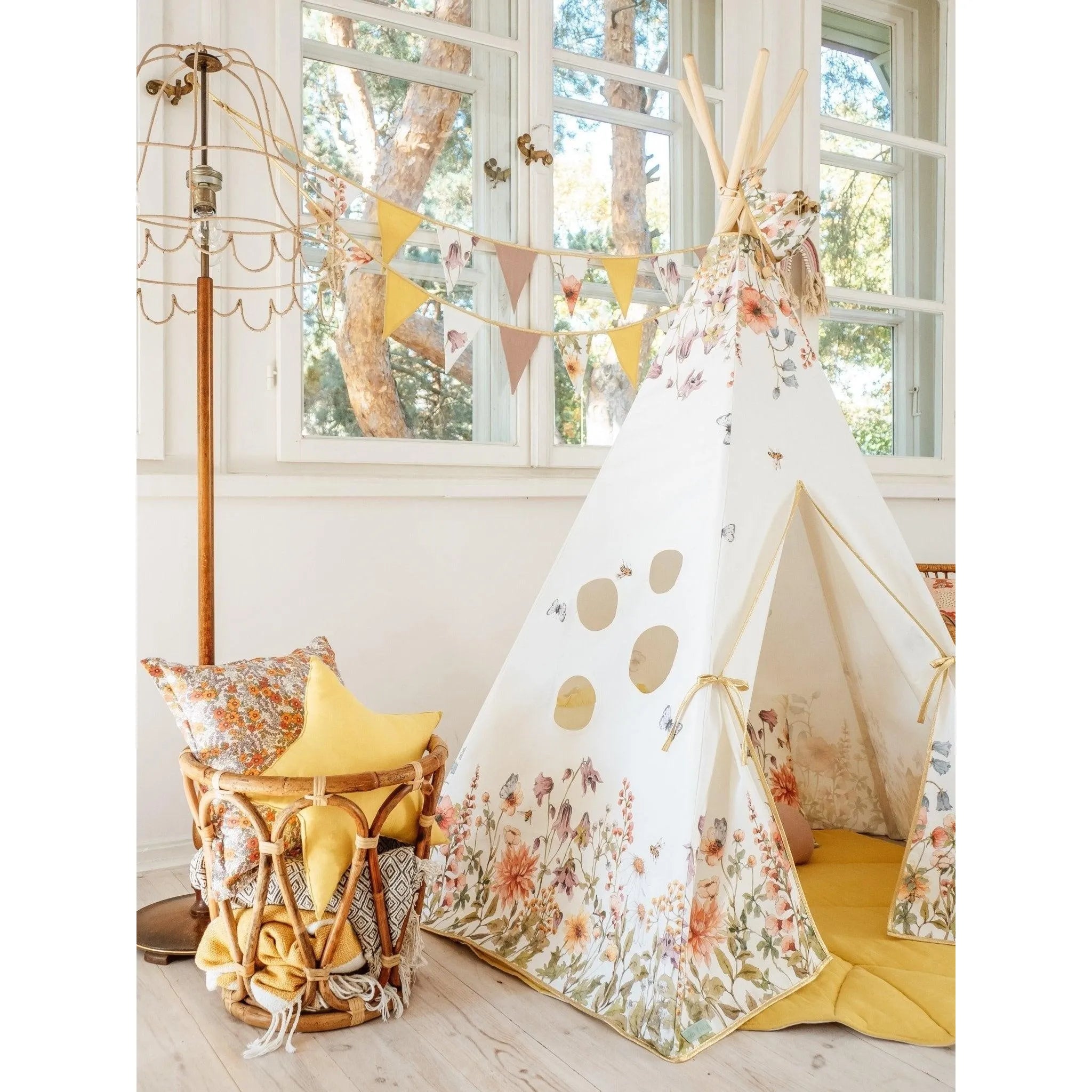AlixFurniture Tente tipi - Fleurs sauvages